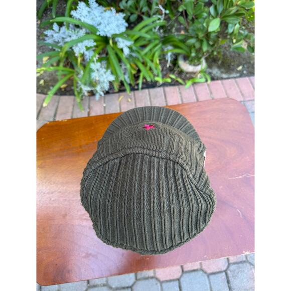 Broner Switchfoot Red Star Newsboy Knit Cap Hat Adult One Size Military Green - Picture 5 of 10